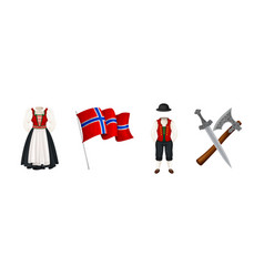 Norway Country Native Object And Symbol With Dress