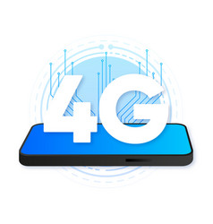 4g Logo On Blue Screen Phone Network Technology