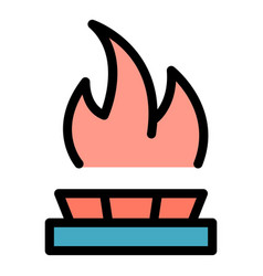 Expedition Campfire Icon Flat