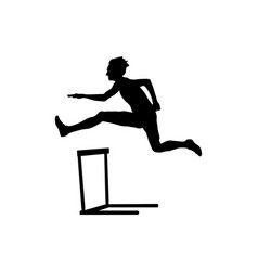 Woman Athlete Runner Run Hurdles