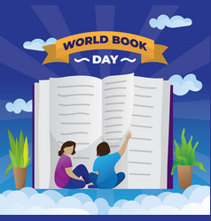 World Book Day Banner Template With Of People