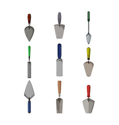 Trowel Cement Set Cartoon