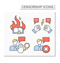 Censorship Color Icons Set