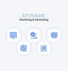 Marketing And Advertising Blue Icon Pack 5 Icon