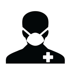 Face Mask Icon With Patient Person Profile Male