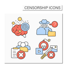 Censorship Color Icons Set