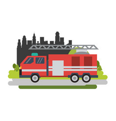 Firetruck Vehicle Isolated Flat