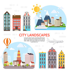 Flat City Landscape Elements Set