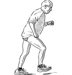 An Elderly Man On A Morning Run