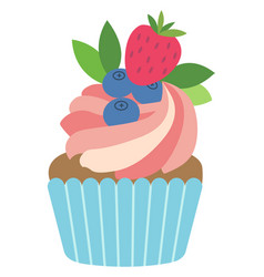 Berry Muffin Cream Swirl Cupcake Color Icon