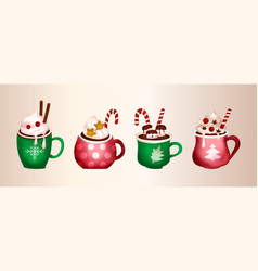 Christmas Sweet Coffee Cocoa Drink Cartoon