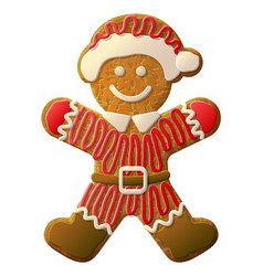 Gingerbread Man Dressed In Santa Claus Suit