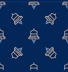 Line Ship Bell Icon Isolated Seamless Pattern