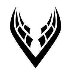 Black Simplistic Striped Wings Icon