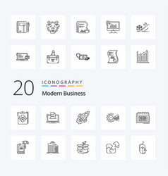 20 Modern Business Line Icon Pack Like Launch