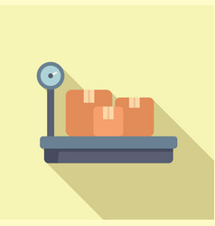 Parcel Scales Icon Flat Import Service