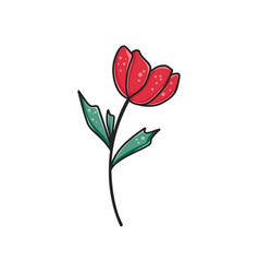 Red Single Beautiful Flower Clipart