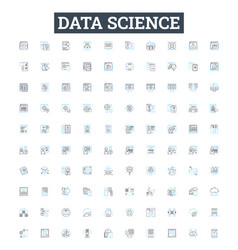 Data Science Line Icons Set Science