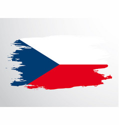 Flag Of The Czech Republic Hand-drawn With A Brush