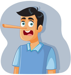 Liar Man With Long Nose Cartoon