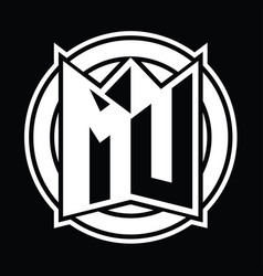 Mu Logo Monogram Circle Rounded Design