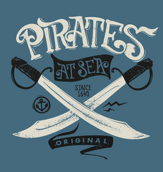 Pirates At Sea Print Design For T-shirt