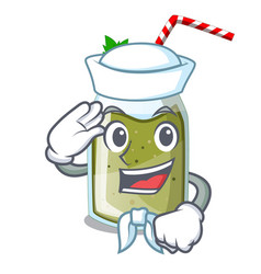 Sailor Green Juice Smoothe In Cartoon Glas