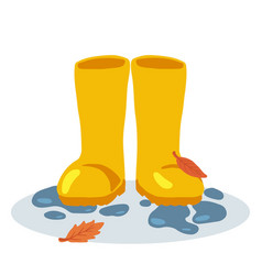 Yellow Rubber Rain Boots