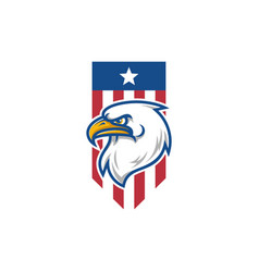 Eagle Flag American Mascot Logo Design