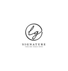 L G Lg Initial Letter Handwritten Signature Logo