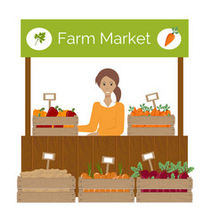 Farm Market Stand Front Wooden Box