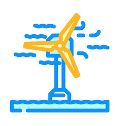 Offshore Wind Turbine Color Icon