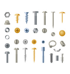 Realistic Metal Screw Hardware Tools Bolt Top