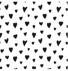 Seamless Pattern Of Small Black Hearts Valentines