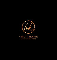 B K Bk Initial Letter Handwritten Signature Logo