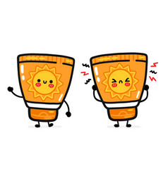 Cute Funny Happy And Sad Suncreen Tube