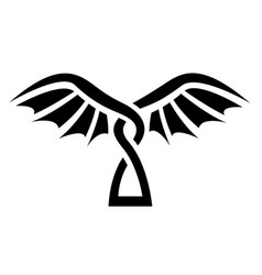 Black Simplistic Open Dragon Wings Icon