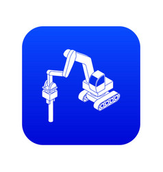 Medium Drill Truck Icon Blue