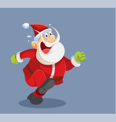 Sweaty Santa Claus Running Scared Cartoon