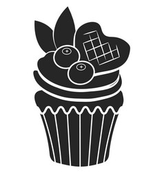 Wedding Berry Cupcake Black Silhouette Sweet