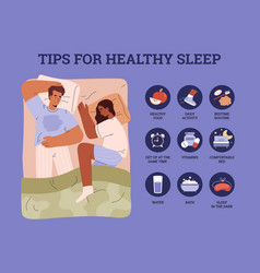 Tips For Healthy Sleep Infographic Design - Flat