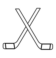 Two Crossed Hockey Sticks Icon Outline Style