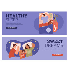 Banners On Healthy Sleep Tips For Good Rest Flat