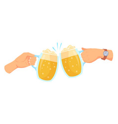 Cheers With Beer Mugs Cartoon Pub Glass Icon