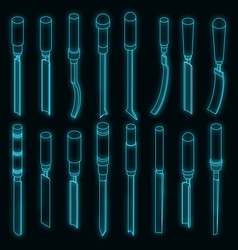 Chisel Icons Set Neon