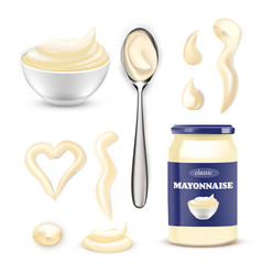 Mayonnaise Sauce Set Bowl Bottle Spoon