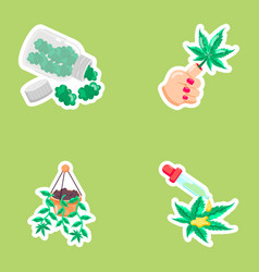 Set Of Weed Cultivation Flat Stickers