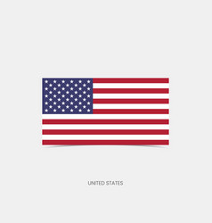 United States Rectangle Flag Icon With Shadow