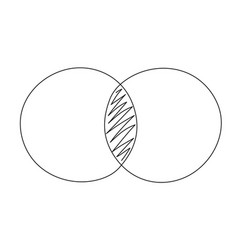 Venn Diagram Template Two Circle Hand Draw Line