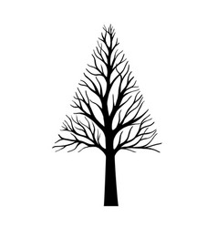 Black Tree On White Background